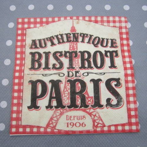 Serviette en papier authentique bistrot de paris (324) 