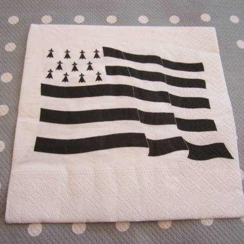 Serviette en papier drapeau breton (309) 