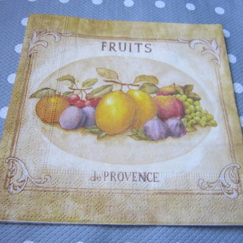 Serviette en papier fruits / raisin / cotron / figues / prunes / cerises (200) 