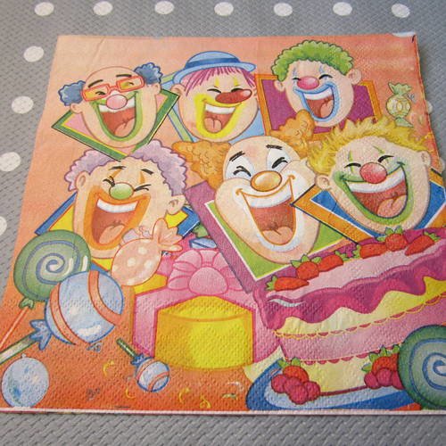 Serviette en papier carnaval / clowns (146) 