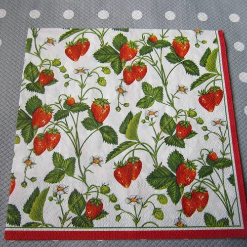 Serviette en papier les fraises (176) 