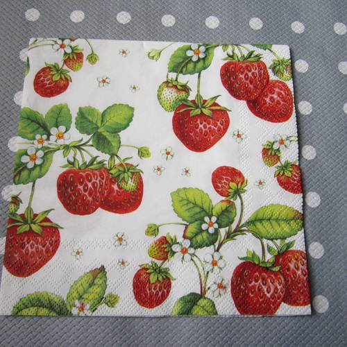 Serviette en papier les fraises (175) 