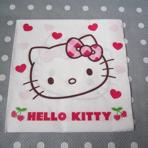 Serviette en papier chat hello k (119) 