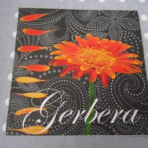 Serviette en papier fleurs  / gerbera (66) 