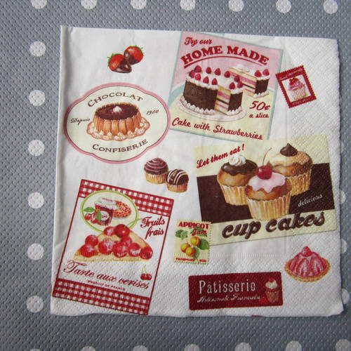 Serviette en papier gâteaux pâtisserie cup cake (11) 