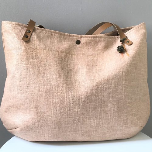 Sac de plage rose poudré