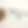 2 estampes feuille bleu ciel 27mm×15mm