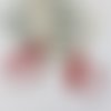 2 estampes feuille rouge