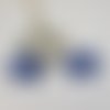2 estampes fleur bleu
