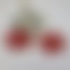 2 estampes fleur rouge