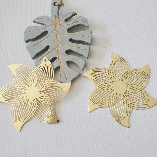 2 estampes fleur doré