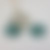 2 estampes fleur turquoise