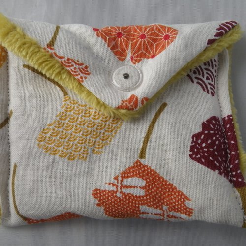 Pochette porte-clés feuilles de ginkgo 