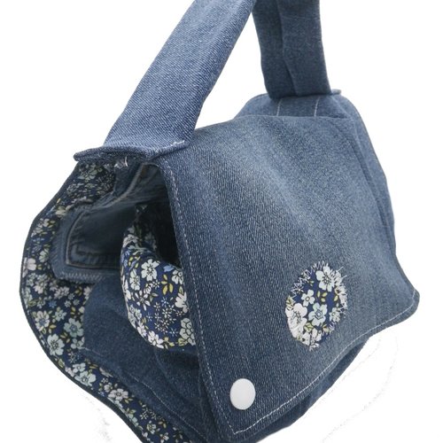 Mug bag jean et liberty bleu
