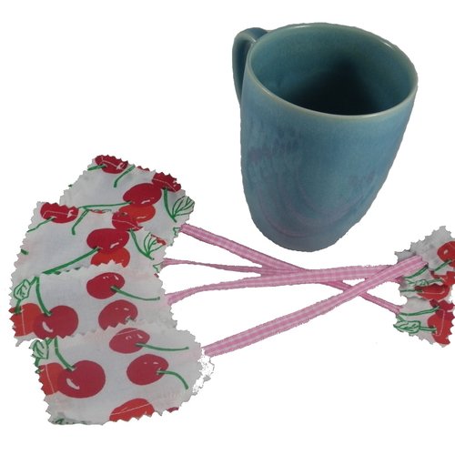 Sachets de thé à la cerise en tissu pour dinette