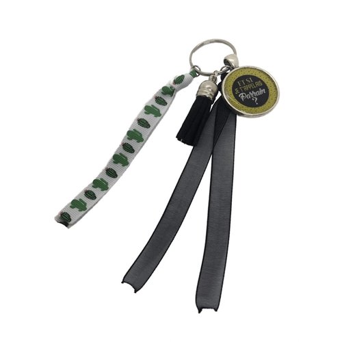 Porte clés vert et noir  "et si je t'appelais parrain ?"