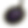 Collier / sautoir bronze et cabochon violet motif femme