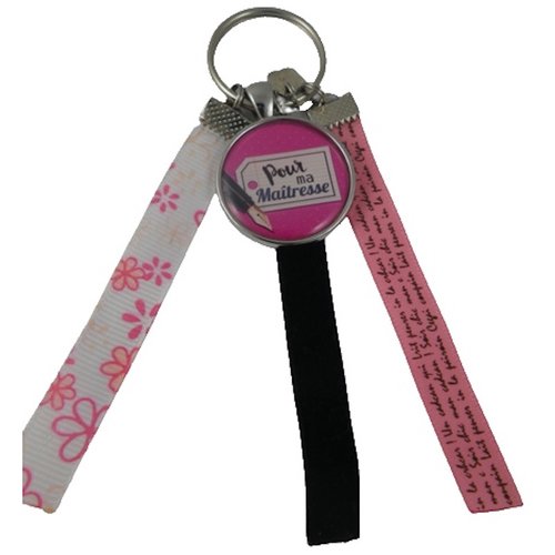 Porte clés rose et noir "pour ma maîtresse"