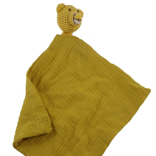 Doudou ours jaune moutarde