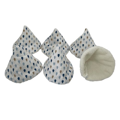 Lot de 6 tipis gouttes bleues et beiges