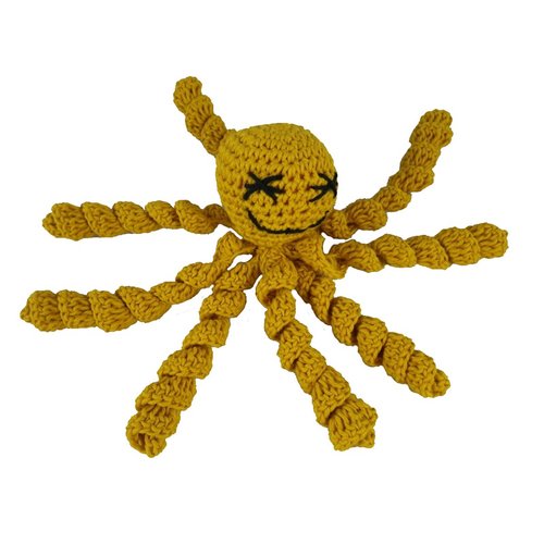 Pieuvre jaune moutarde au crochet pour nouveau-né