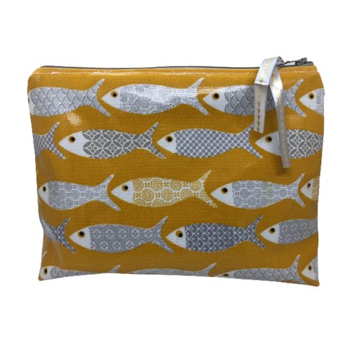 Trousse de toilette moutarde et poissons