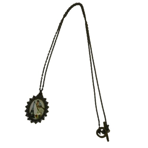 Collier / sautoir bronze et cabochon tour eiffel / paris / france