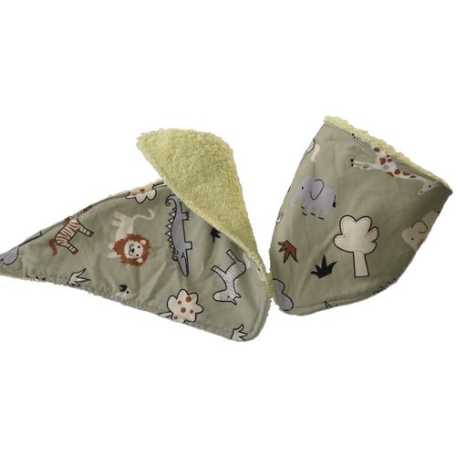 Lot de 2 bavoirs bandanas animaux africains