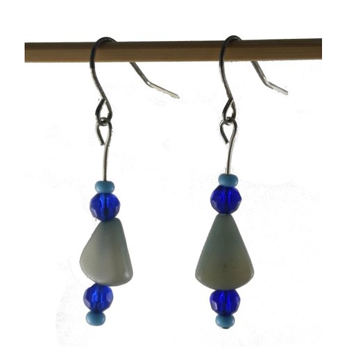 Boucles d'oreilles turquoise et bleues