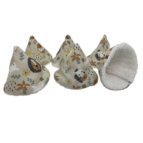 Lot de 6 tipis pare pipi beiges animaux africains