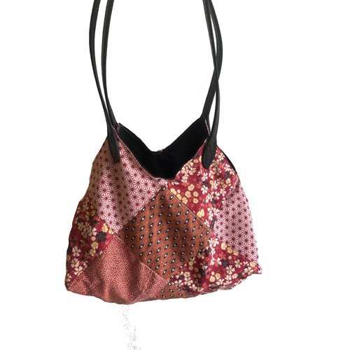 Sac cabas patchwork rouge