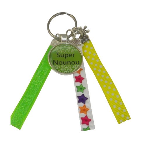 Porte clés multicolore "super nounou"