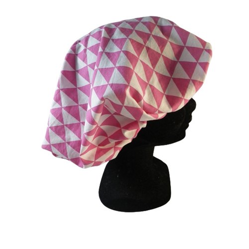 Charlotte cheveux lavable triangles roses et blancs (taille enfant)