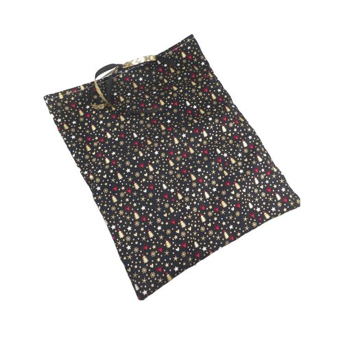 Pochette cadeau noire féérie de noël