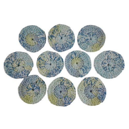 Cotons démaquillants lavables bleus et jaunes / lingettes démaquillantes