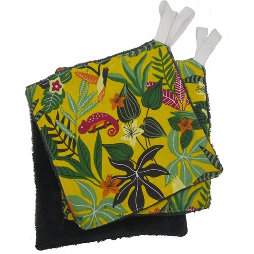 Essuie-tout lavable jaune motif jungle