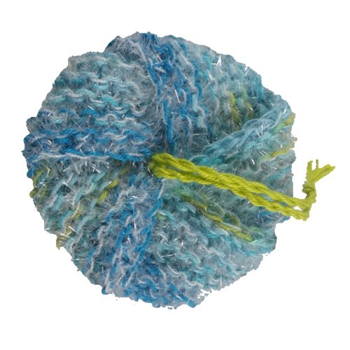 Tawashi fleur bleue, jaune et verte / éponge écologique / lavette
