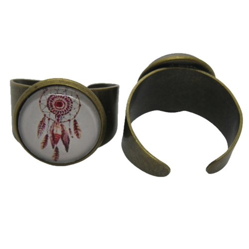 Bague bronze cabochon attrape rêves