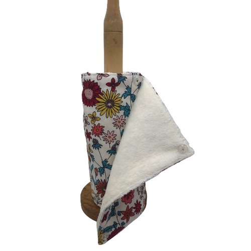 Essuie-tout lavable fleuri multicolore