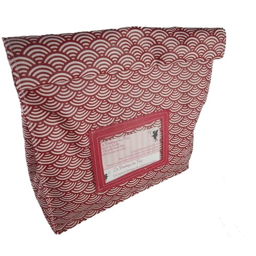 Lunch bag rouge et motifs géométriques