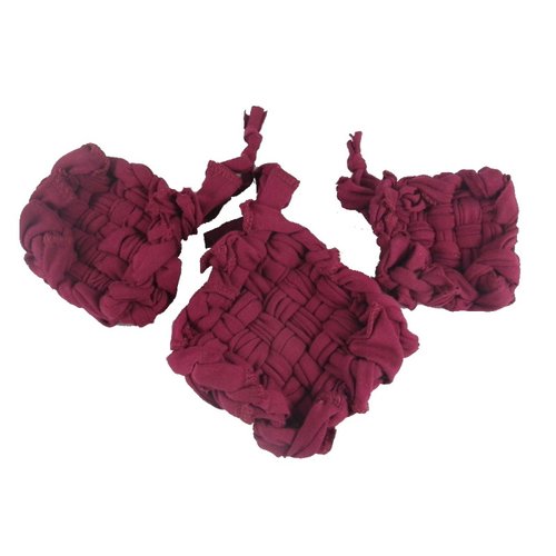 Lot de 3 tawashis ou éponges écologiques framboises
