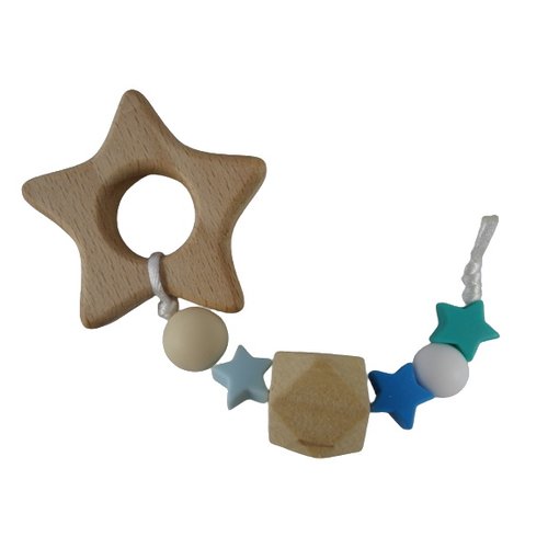 Anneau  de dentition étoile filante bleue inspiration montessori