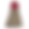 Essuie-mains beige et rouge motif cœurs