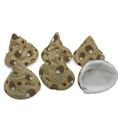 Lot de 6 tipis pare pipi beiges et hérissons