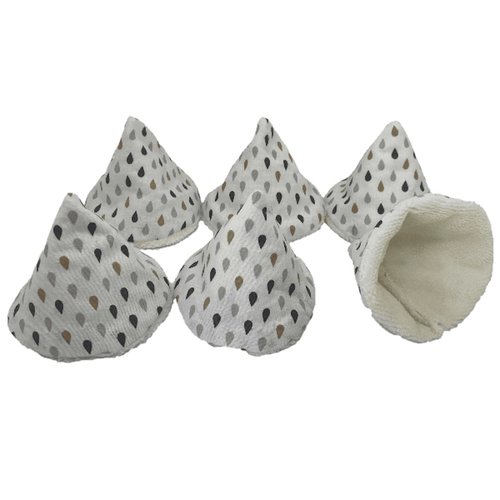 Lot de 6 tipis gouttes grises et beiges