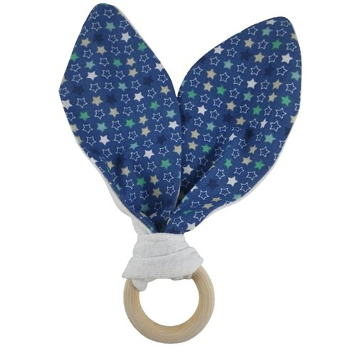 Anneau de dentition bleue étoilé oreilles inspiration montessori