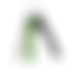 Porte clés vert, beige et noir "certifié super parrain"