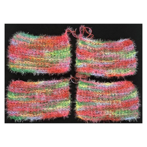 Lot de 4 tawashis ou éponges écologiques couleurs vives