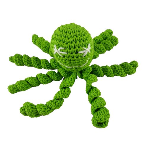 Pieuvre verte au crochet pour nouveau-né