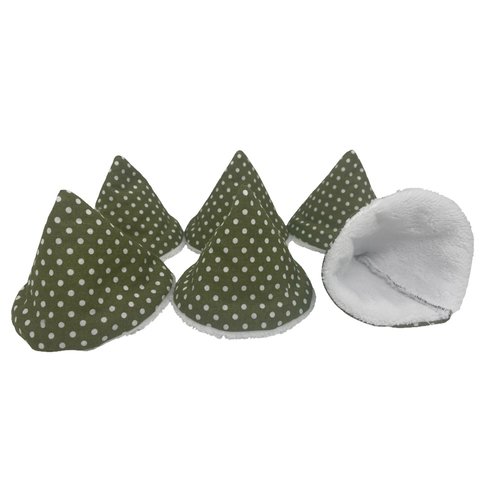 Lot de 6 tipis pare pipi verts à pois blancs